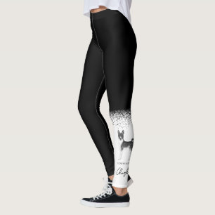 Schattige Basenji-hond in zwart-wit & aangepaste t Leggings