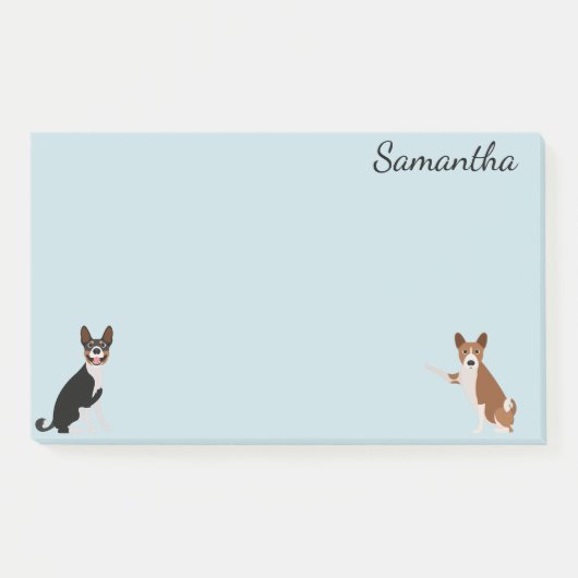 Schattige Basenji Hound Hondenras gepersonaliseerd Post-it® Notes (Voorkant)