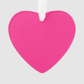 Schattige Basic Hot Pink Stripes Custom Naam Hart Ornament (achterkant)