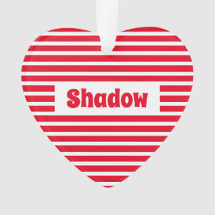 Schattige Basic Rood en Wit Strepen Custom Naam Ha Ornament