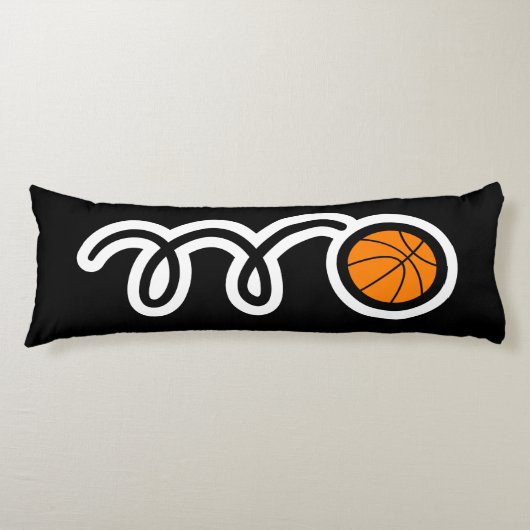 Schattige basketbal cartoon aangepaste naam kinder lichaamskussen (Voorkant)