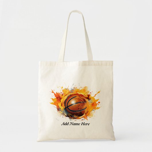 Schattige basketbal in brand tote bag (Voorkant)