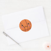 Schattige basketbal kawaii bal emoji grappige Kind Ronde Sticker (Envelop)