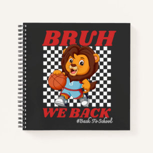 Schattige Basketbal Leeuw BRUH WE BACK Terug naar Notitieboek