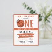 Schattige Basketbal Lint Budget 1e Verjaardag Uitn (Staand voorkant)