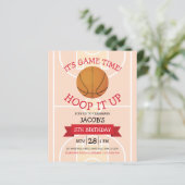 Schattige Basketbal & Lint Budget Verjaardag Uitno (Staand voorkant)