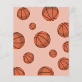 Schattige Basketbal Lint Budget Verjaardagsuitnodi (Achterkant)
