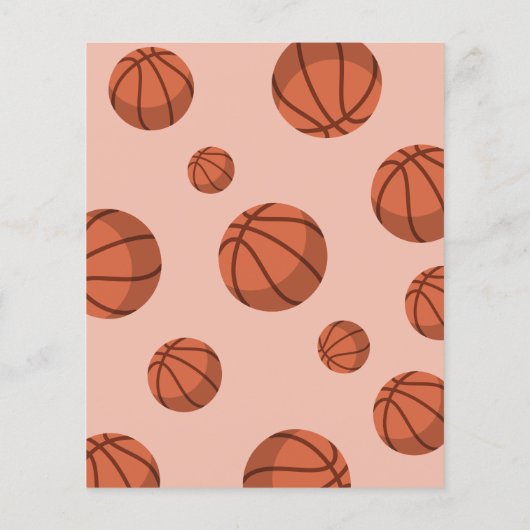 Schattige Basketbal Lint Budget Verjaardagsuitnodi (Achterkant)
