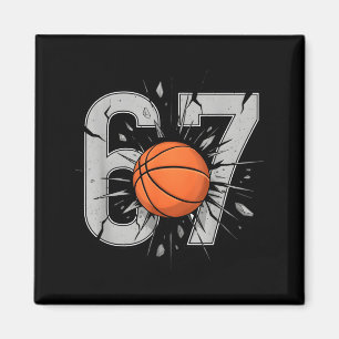 Schattige Basketbal Zes Zeven Fans 6 7 Speels 67 B Magneet