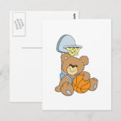 Schattige Basketbalbeer Briefkaart (Voorkant / Achterkant)