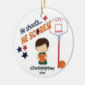 Schattige Basketbalspeler Sport Kerst Ornament (Links)