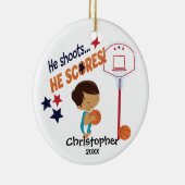 Schattige Basketbalspeler Sport Kerst Ornament (Rechts)