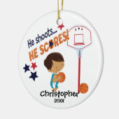 Schattige Basketbalspeler Sport Kerst Ornament (Links)