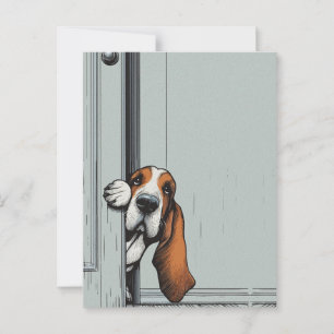 Schattige Basset Hound Dog Wall Art Briefkaart