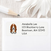 Schattige Basset Hound Etiket (Insitu)
