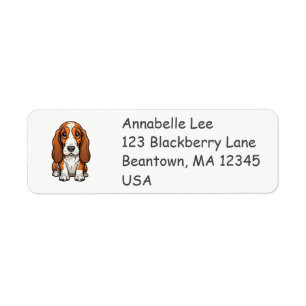 Schattige Basset Hound Etiket