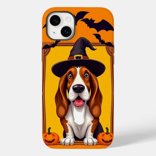 Schattige Basset Hound Halloween 🎃🐾 Griezelig Sc Case-Mate iPhone Case (Achterkant)