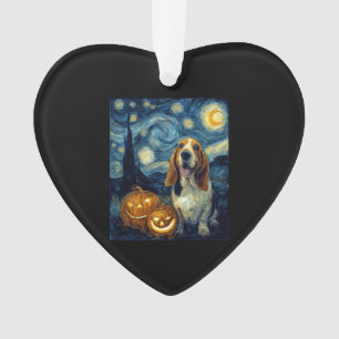 Schattige Basset Hound Hond Halloween Jack O Lante Ornament