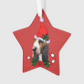 Schattige Basset Hound Kerstmis Ornament (voorkant)