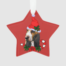 Schattige Basset Hound Kerstmis