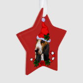 Schattige Basset Hound Kerstmis Ornament (voorkant)