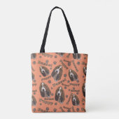 Schattige Basset Hound Paw-afdrukpatroon Tote Bag (Achterkant)