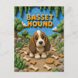 Schattige Basset Hound Puppy, Baby Hond Briefkaart