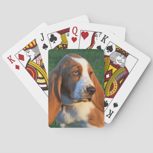 Schattige Basset Hound Puppy Pokerkaarten (Achterkant)
