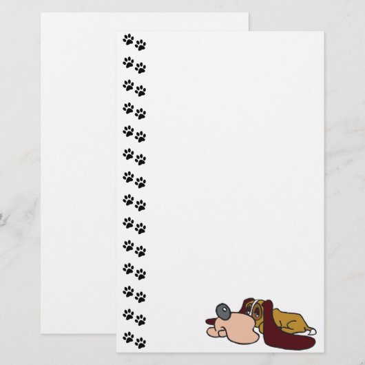 Schattige Basset Hound Puppy Stationery Briefpapier (Voorkant / Achterkant)