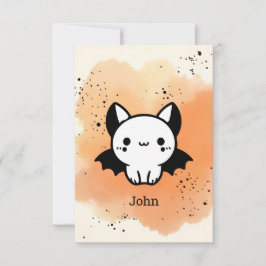 Schattige Bat Buddy - Kawaii Minimalistische Kweke Bedankkaart