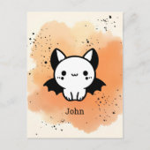 Schattige Bat Buddy - Kawaii Minimalistische Kweke Briefkaart (Voorkant)