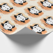 Schattige Bat Buddy - Kawaii Minimalistische Kweke Cadeaupapier (Hoek)