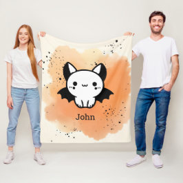 Schattige Bat Buddy - Kawaii Minimalistische Kweke Fleece Deken