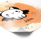 Schattige Bat Buddy - Kawaii Minimalistische Kweke Foto Afdruk (Hoek)