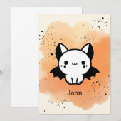 Schattige Bat Buddy - Kawaii Minimalistische Kweke Kaart (Voorkant / Achterkant)