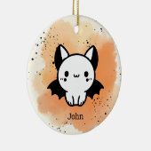 Schattige Bat Buddy - Kawaii Minimalistische Kweke Keramisch Ornament (Rechts)
