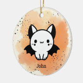 Schattige Bat Buddy - Kawaii Minimalistische Kweke Keramisch Ornament (Links)