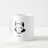 Schattige Bat Buddy - Kawaii Minimalistische Kweke Koffiemok (Voorkant links)