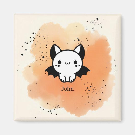 Schattige Bat Buddy - Kawaii Minimalistische Kweke Magneet (Voorkant)
