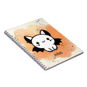 Schattige Bat Buddy - Kawaii Minimalistische Kweke Notitieboek (Rechterzijde)