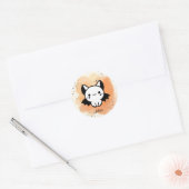 Schattige Bat Buddy - Kawaii Minimalistische Kweke Ronde Sticker (Envelop)