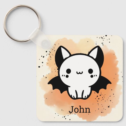 Schattige Bat Buddy - Kawaii Minimalistische Kweke Sleutelhanger (Voorkant)