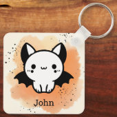 Schattige Bat Buddy - Kawaii Minimalistische Kweke Sleutelhanger (Achterkant)