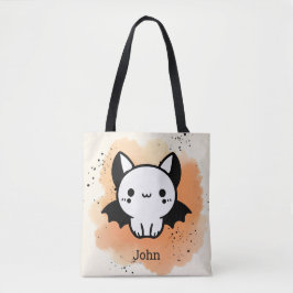 Schattige Bat Buddy - Kawaii Minimalistische Kweke Tote Bag