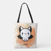 Schattige Bat Buddy - Kawaii Minimalistische Kweke Tote Bag (Achterkant)