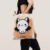 Schattige Bat Buddy - Kawaii Minimalistische Kweke Tote Bag (Dichtbij)