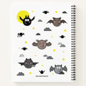 Schattige Bat Illustration Spiral Notitieboek (Achterkant)