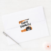 Schattige Bats Grave Happy Halloween Vierkante Sticker (Envelop)