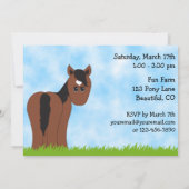 Schattige Bay Horse en Red Barn Girls Verjaardagsf Kaart (Achterkant)