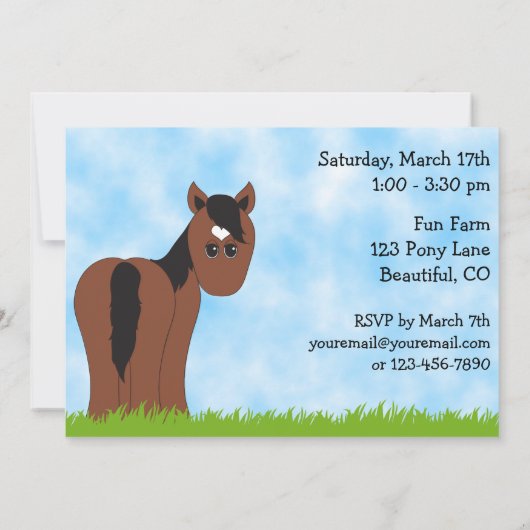 Schattige Bay Horse en Red Barn Girls Verjaardagsf Kaart (Achterkant)